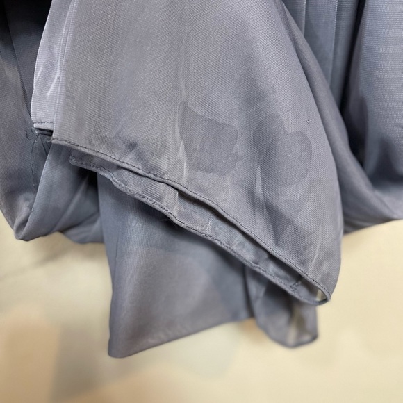 David's Bridal Long Bridesmaid Dress with Lace Bodice pewter, sz 2, F19328 - Picture 14 of 15